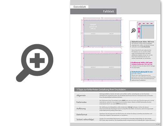 Product Bild hochglanz-uv-lack_faltblatt__gefalzt_auf_din_a4__vertikaler_mittelfalz__4-seitig