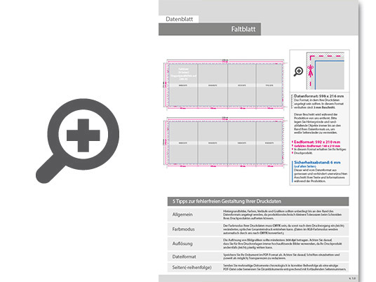 Product Bild hochglanz-uv-lack_faltblatt__gefalzt_auf_din_a5__vertikaler_doppelparallelfalz__8-seitig
