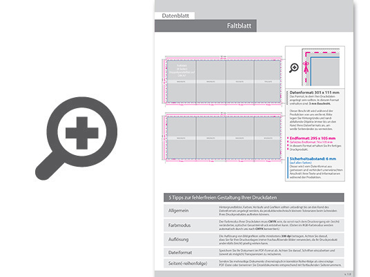 Product Bild hochglanz-uv-lack_faltblatt__gefalzt_auf_din_a7__vertikaler_doppelparallelfalz__8-seitig
