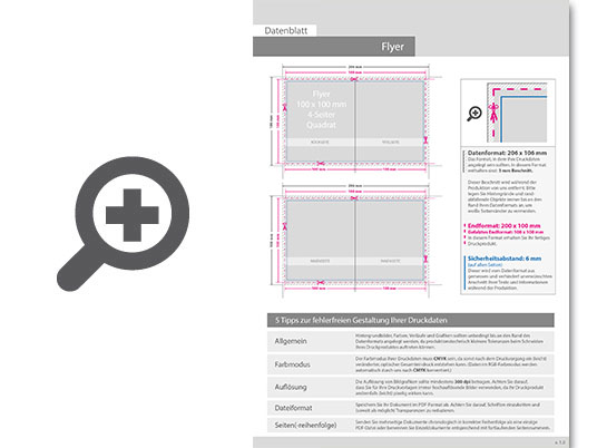 Product Bild hochglanz-uv-lack_faltblatt__gefalzt_auf_quadrat_10_0_cm_x_10_0_cm__vertikaler_mittelfalz__4-seitig