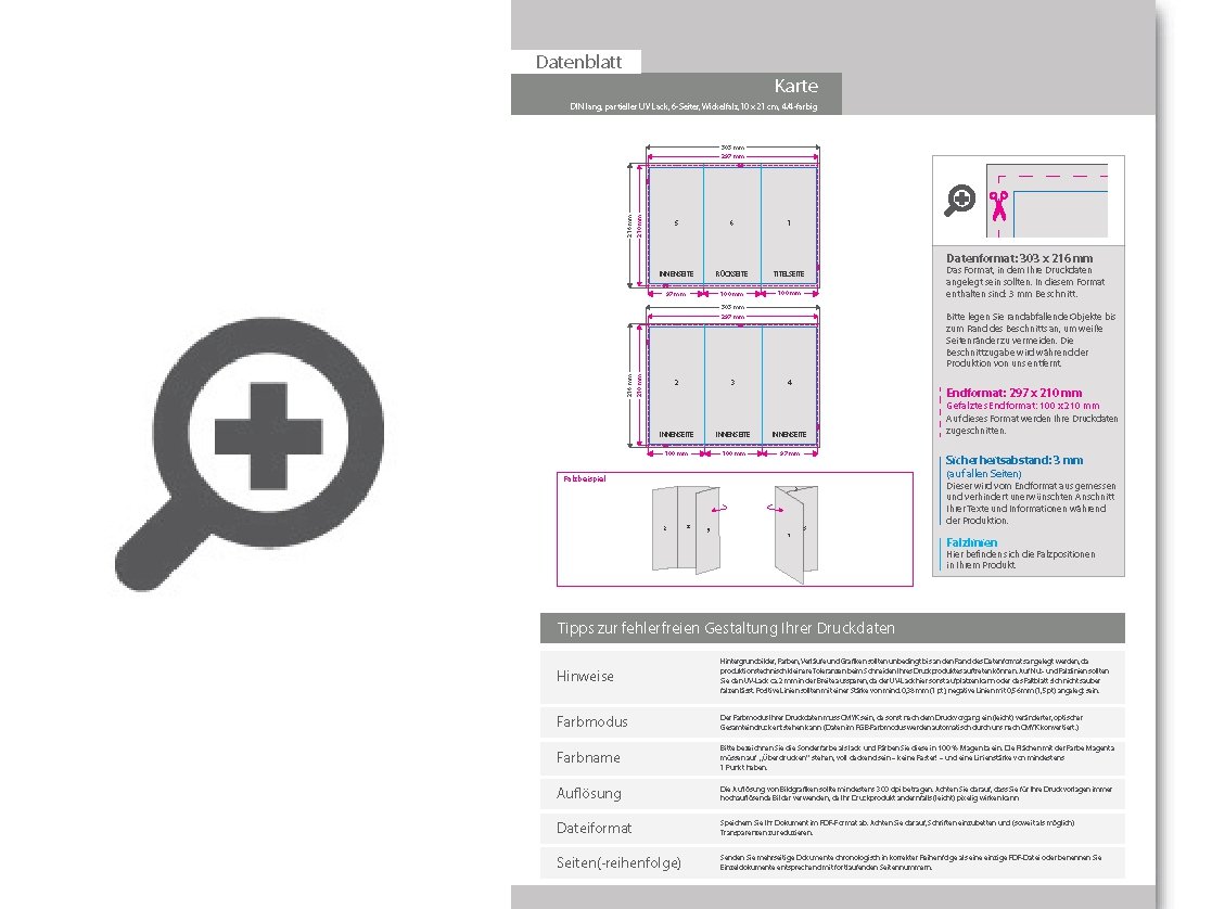 Product Bild hochzeitskarte_din_lang_6-seiter_wickelfalz_4_4_farbig_mit_beidseitig_partieller_uv-lackierung