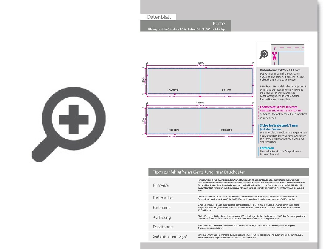 Product Bild hochzeitskarte_din_lang_quer_4-seiter_4_4_farbig_mit_beidseitig_partieller_glitzer-lackierung