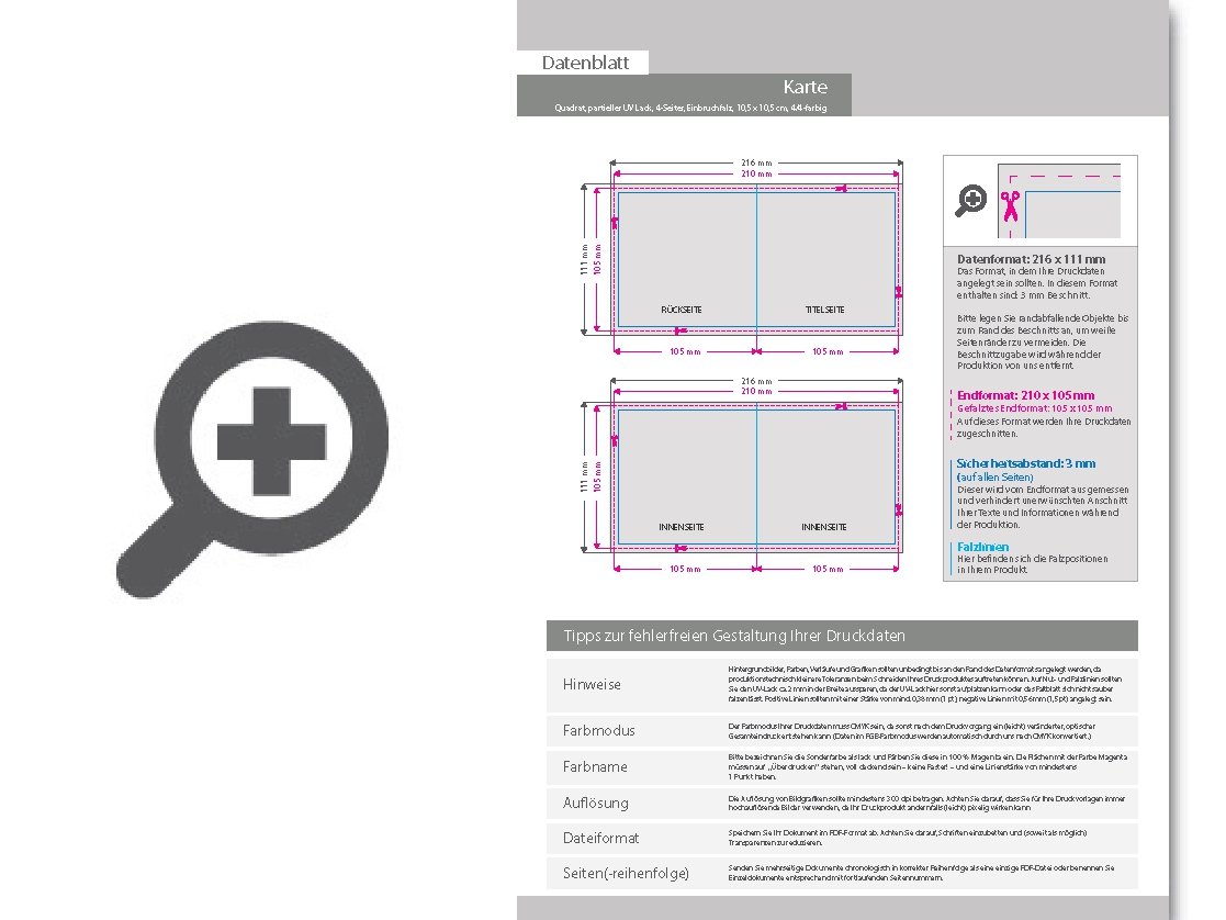 Product Bild hochzeitskarte_quadrat_105_x_105_mm_4-seiter_4_4_farbig_mit_beidseitig_partieller_uv-lackierung
