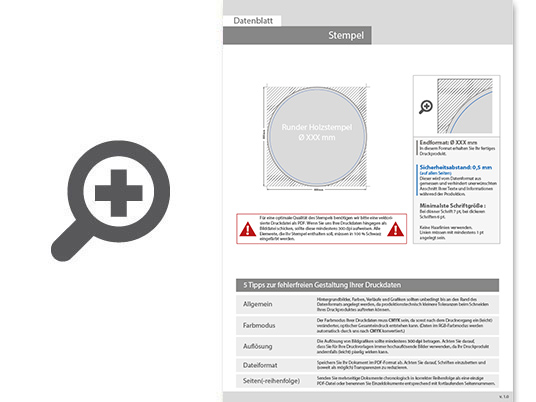 Product Bild runder_holzstempel_mit_rotem_stempelkissen
